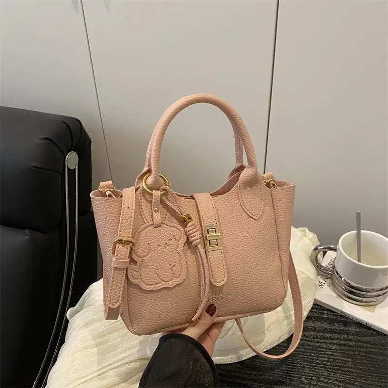 PU Portable Bucket Bag Shoulder Bag Women Fashion Versatile Crossbody Bags Zipper Handbag High Quality Tote Commuter Bags Gifts