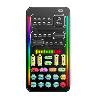 Voice Changer Handheld Sound Card Multiple Sound Effects for Microphone/ /Switch/Phone/Games /Live Streaming Host