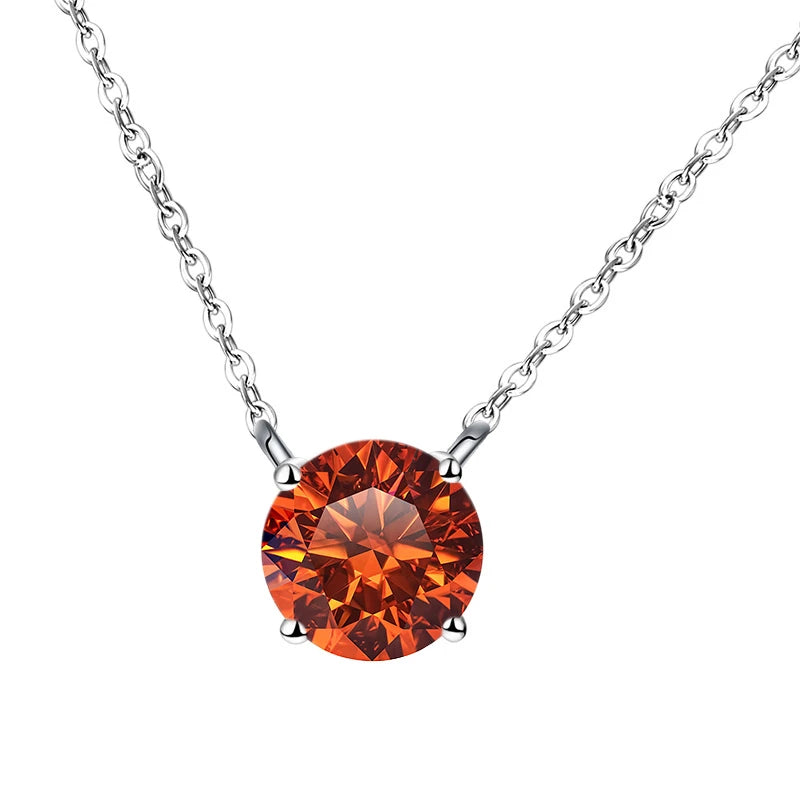 JoyceJelly 1/2/3/5 Carat Moissanite Necklace for Women 925 Sterling Silver Wedding Bridal Fine Jewelry for Women