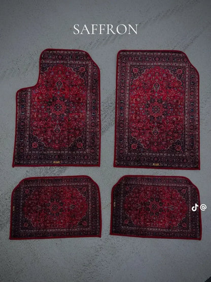 Set of Bohemian Style Floor Mat Universal Size Car Foot Mat American Retro Rugs for Bedroom Home Anti-slip Soft Rug