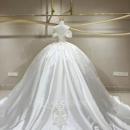 Gorgeous Ball Gown Wedding Dresses Bride Gown Customized Scoop Neck Short Sleeves Lace Tassel Bridal Dresses свадебное платье