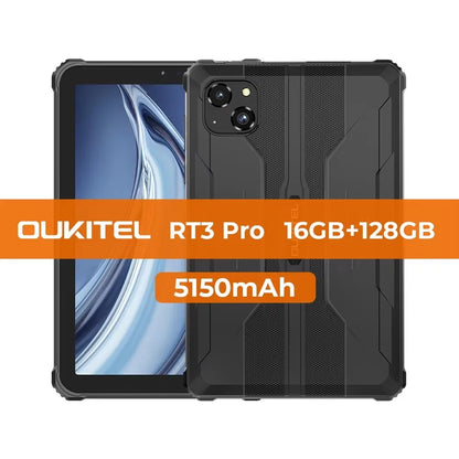 Oukitel RT3 PRO 5150mAh Battery 8"HD Display Tablet 13.9mm Ultra-Slim Profile IP68 &IP69K & MIL-STD-810H, 16(4+12)GB +128GB