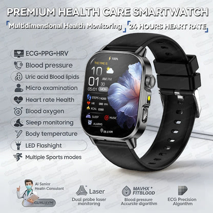 New Precise Health Care Smart Watch ECG+HRV Uric Acid Blood Lipids Emotional Perception Bluetooth Call Smartwatchs For Men Women