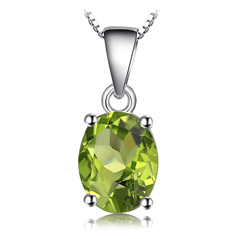 JewelryPalace Natural Garnet Amethyst Citrine Peridot Blue Topaz 925 Sterling Silver Pendant Necklace Gemstone Jewelry No Chain