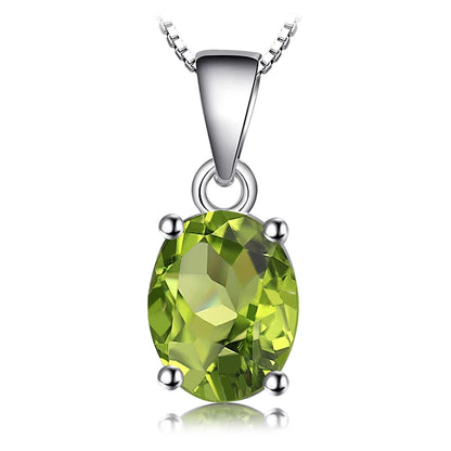 JewelryPalace Natural Garnet Amethyst Citrine Peridot Blue Topaz 925 Sterling Silver Pendant Necklace Gemstone Jewelry No Chain