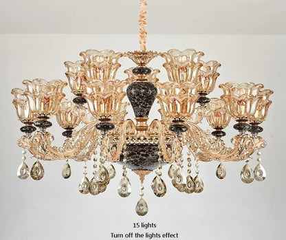 Luxury Lamp Dining Room Bedroom Decoration French Retro Chandelier Lighting Crystal Fixtures Chandelier Living Room Grand