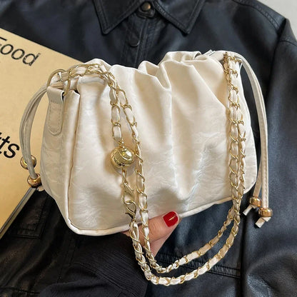 Chain Bag Ladies PU Leather Shoulder Bags Purse for Women Fashion Crossbody Bags Underarm Bag Small Square Satchel Handbag Bolas