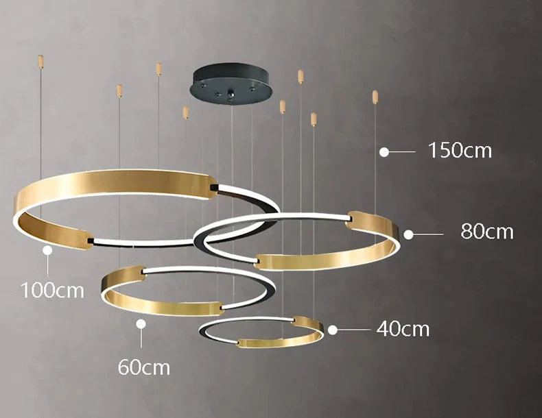 Modern rings long Pendant lights led Chandeliers for living room 2023 indoor lighting Ceiling lamp interior lighting Chandeliers