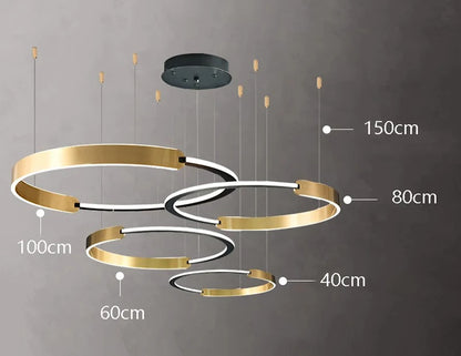 Modern rings long Pendant lights led Chandeliers for living room 2023 indoor lighting Ceiling lamp interior lighting Chandeliers