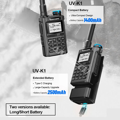 Quansheng UV-K1 Air Band Radio Wireless Copy Frequency Type C Charging VHF UHF Multi-band Walkie Talkie