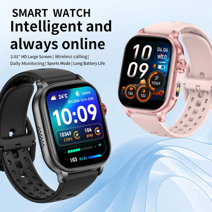 LIGE Militray 1400mAh Large Battery Smart Watch For Men 2.01 inch HD Screen 100+Sports Mode Bluetooth Call Men Women Smartwatch