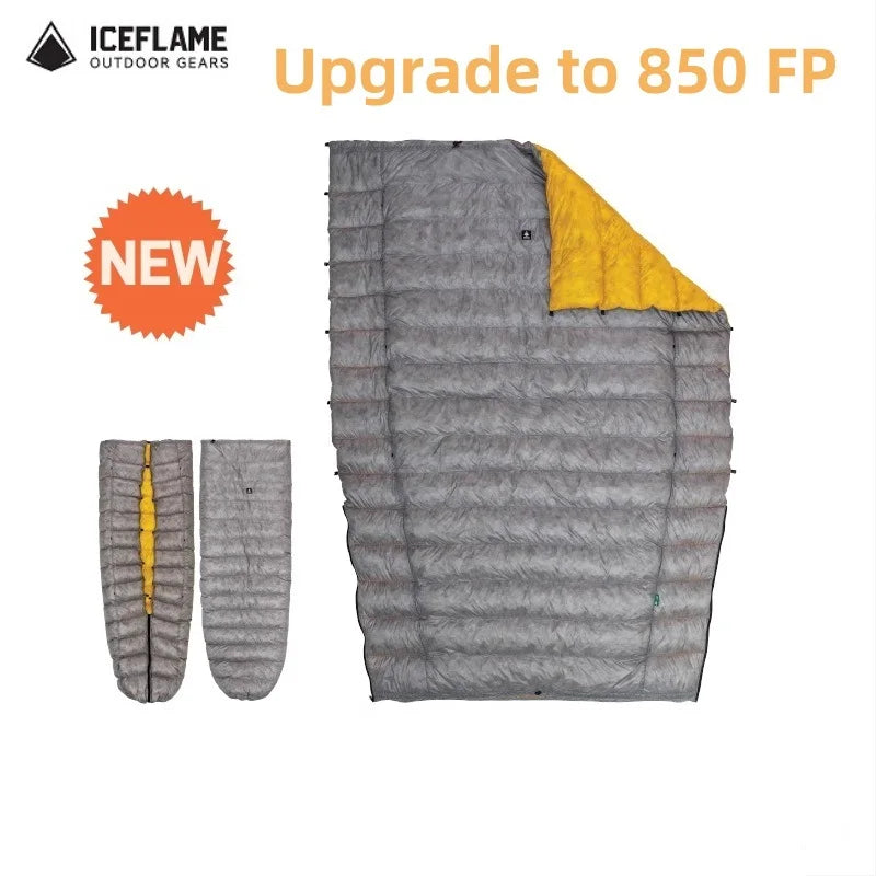 ICE Flame NXT 850FP Down Quilt Outdoor Camping Multifunctional Ultralight New Duck Down Quilt Waterproof Bottomless Sleeping Bag