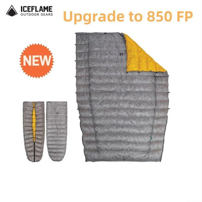 ICE Flame NXT 850FP Down Quilt Outdoor Camping Multifunctional Ultralight New Duck Down Quilt Waterproof Bottomless Sleeping Bag