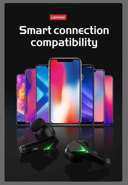 Choice US Lenovo LP6 Bluetooth 5.0 Headphones 9D Strong Deep Bass Music Sound Earbuds Sweatproof Cinema Sound Earphones