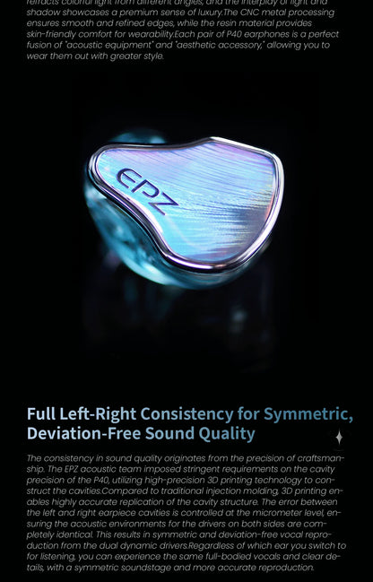 EPZ P40 Star Trails PZT Ceramic In-Ear Earphone HiFi Monitoring Wired Earphone 2DD+1Planar Hybrid Drivers Detachable IEMs Cable