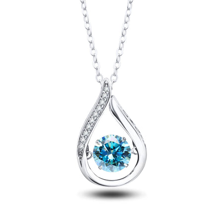 VVS1 D Color Moissanite Necklace For Women Fine Jewelry with GRA 925 Sterling Sliver Chain Plated 18k White Gold