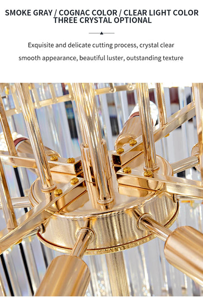 Light Luxury Large Chandelier Spiral Staircase Chandelier Luxurious And Atmospheric Duplex Villa Hotel Lobby Chandelier