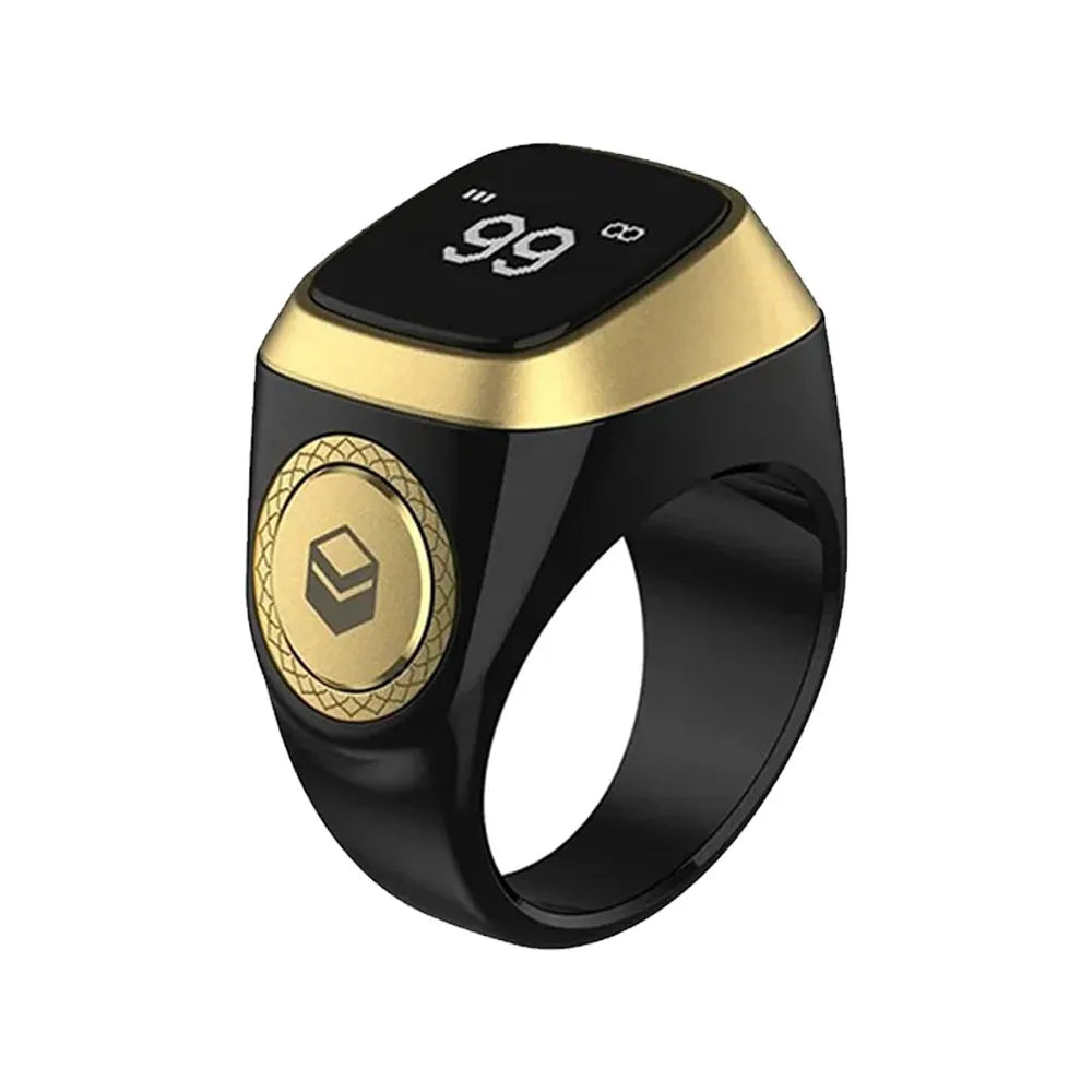 2026 Qibla Smart Zikr Ring Praise Tasbih Tally Electronic Digital Counter for Muslims 5Prayer Time Vibration Reminder Waterproof