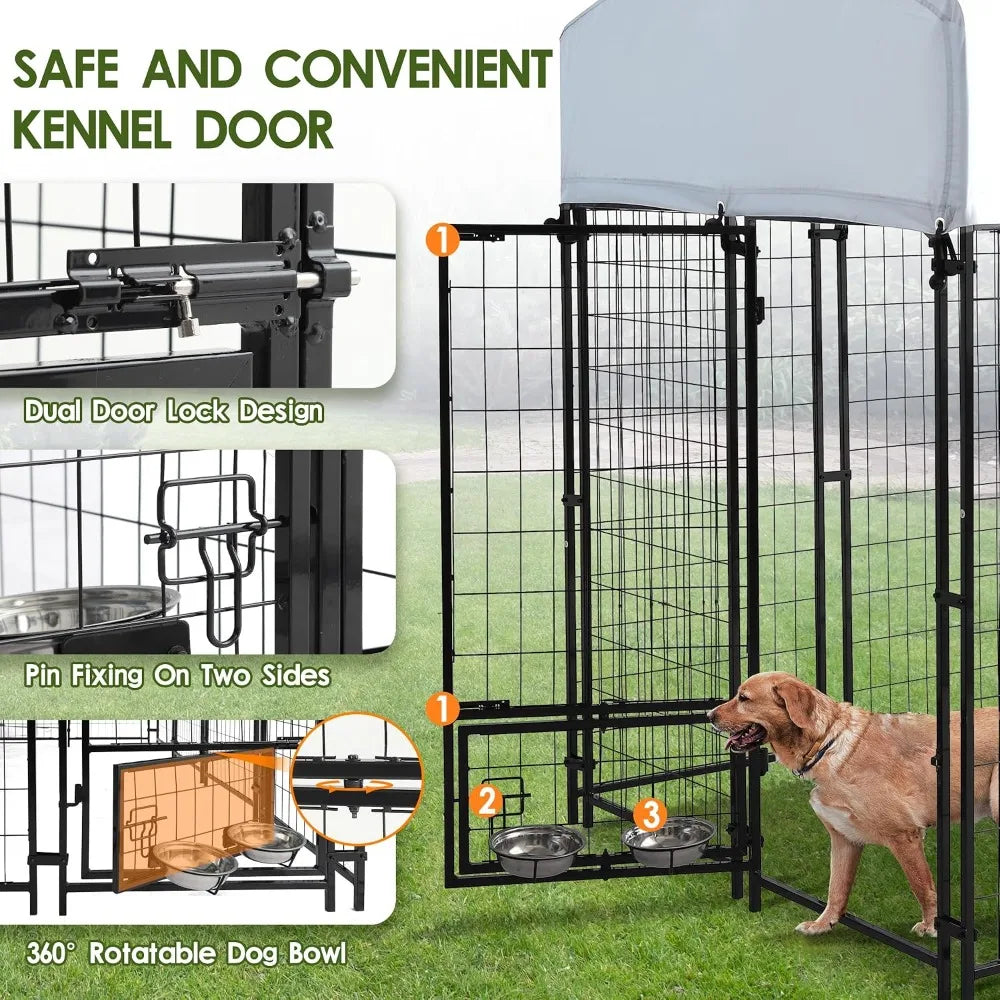 8x4x6 FT Outdoor Dog Kennel,UV Resistant Waterproof Pet House Enclosure,Cage for Large Dogs,Outside Use, Custom
