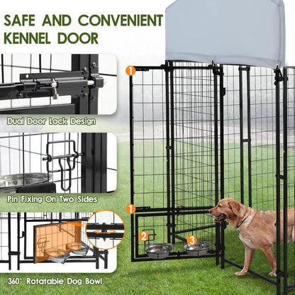8x4x6 FT Outdoor Dog Kennel,UV Resistant Waterproof Pet House Enclosure,Cage for Large Dogs,Outside Use, Custom