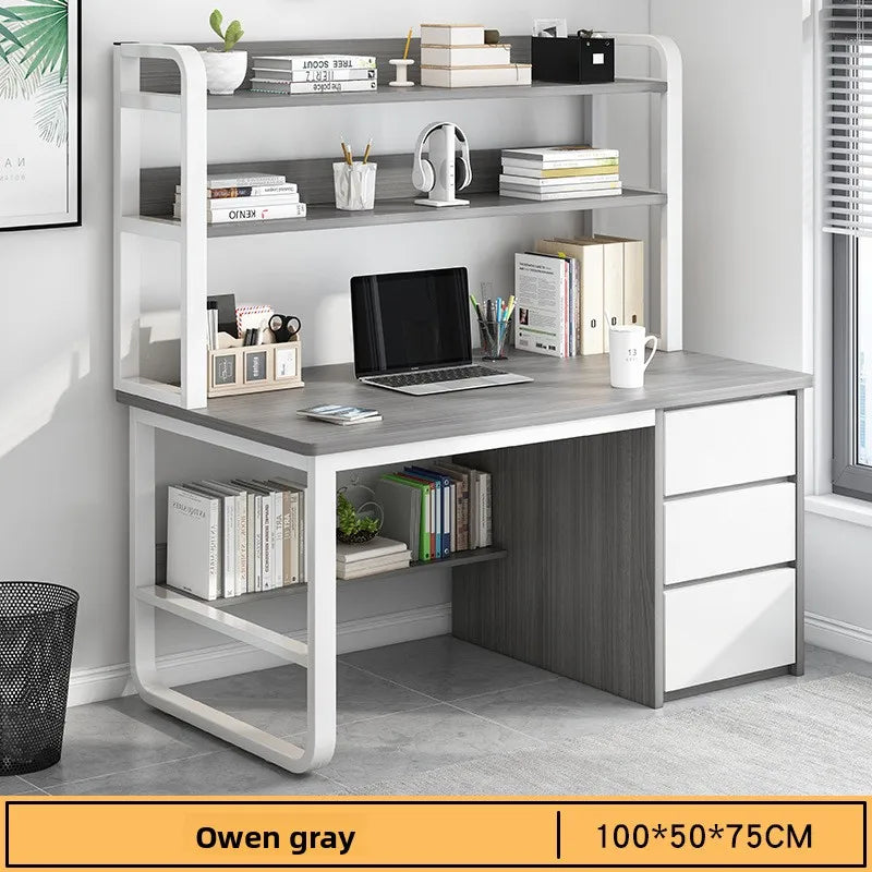 Multi-functional Desk Desktop Computer Desk Simple Home Desk Student Bedroom Bookshelf Integrated Writing Desk