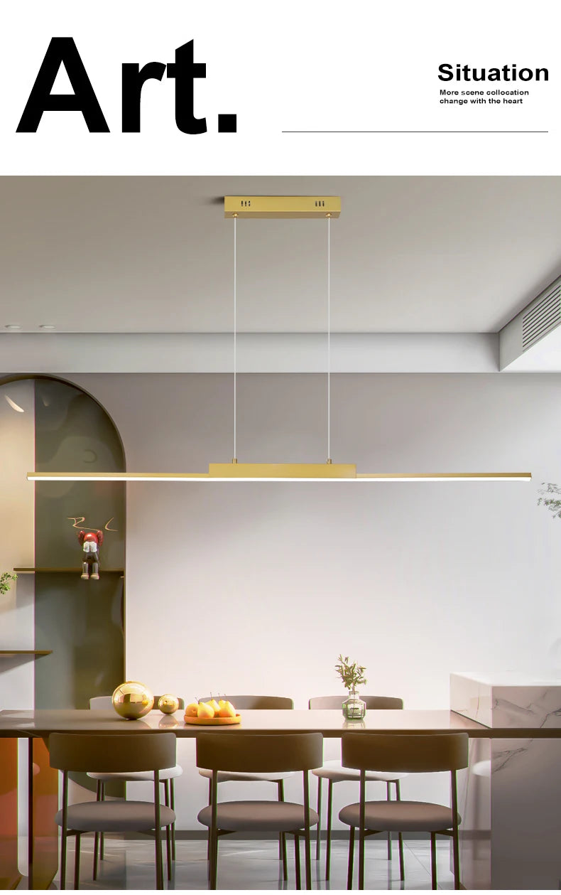 100CM Black/Gold Pendant Lights Dining Room Lights For Kitchen Long Chandelier Living Room Pendant Lamp Home Decoration Lighting