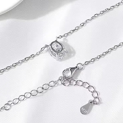 COSYA 1/2/3CT Oval Cut Moissanite Solitaire Necklace For Woman S925 Silver Plated 18K Gold Lab Diamond Chain Dainty Fine Jewelry