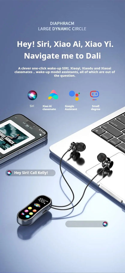 Lavalier HD Screen Bluetooth Headphones 30H Play Surround Sound Headsets Noise Reduction Wireless Earphones Handsfree In HD Mic