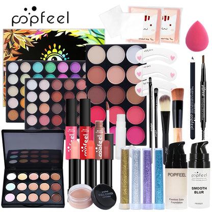 POPFEEL All-in-One Makeup Kit, 3 Set Options, Full Face Cosmetics Set, Beginner-Friendly, Gift For Women
