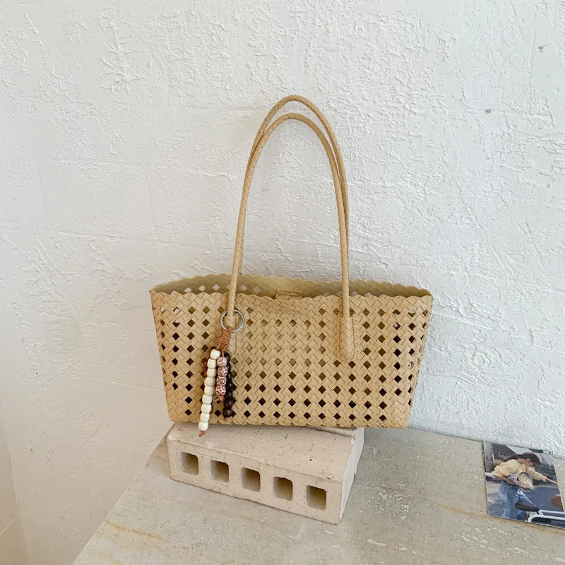 Weave Hollow Out Shoulder Bags for Women 2026 Summer Luxury Designer Hand Bag Females Beach Bags Handbags and Purses