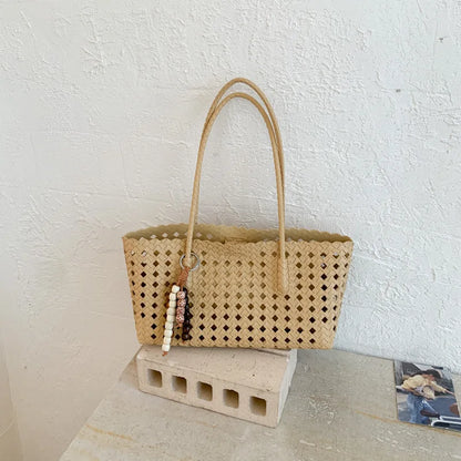 Weave Hollow Out Shoulder Bags for Women 2026 Summer Luxury Designer Hand Bag Females Beach Bags Handbags and Purses