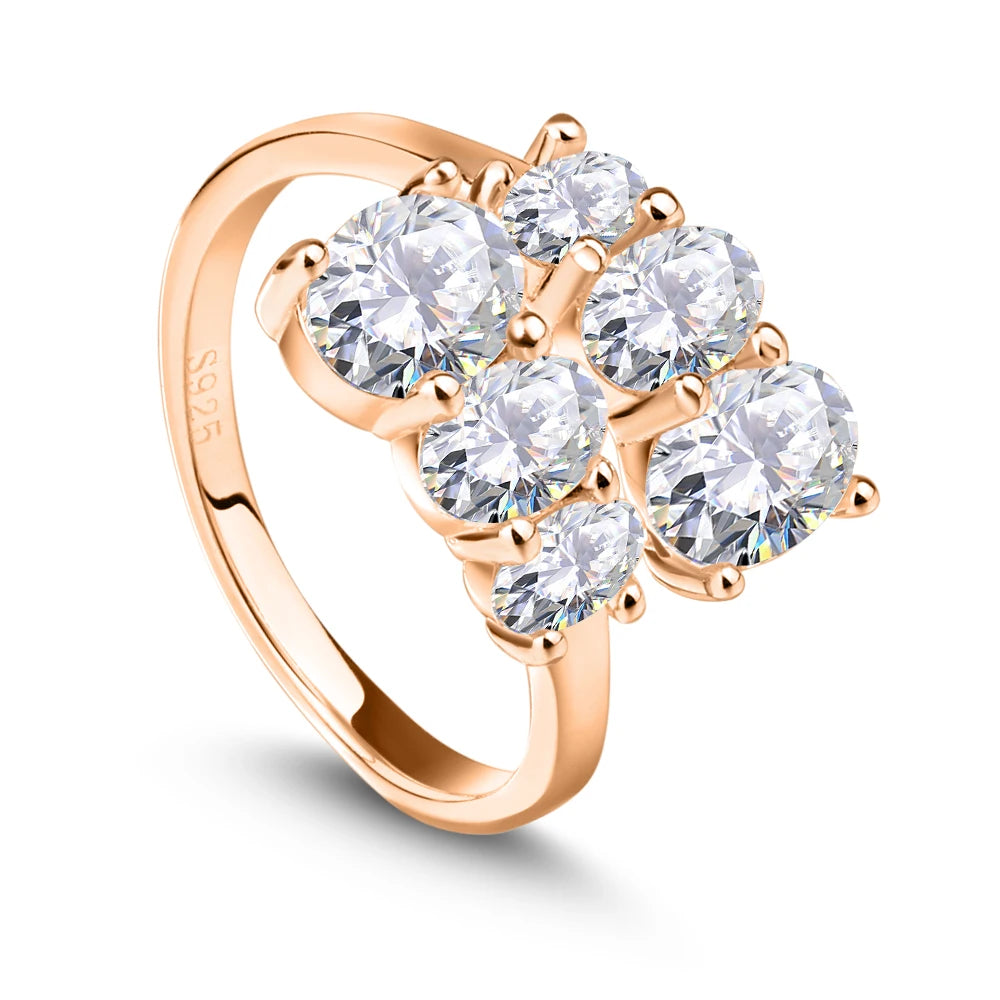 3.6cttw Oval Cut Moissanite Diamond Engagement Ring for Women 925 Sterling Silver 18K Gold Plated Wedding Bands Fine Jewelry