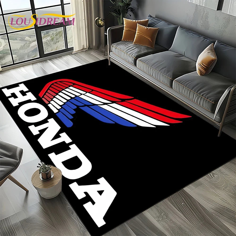Racing Car H-HONDA HRC Motorcycle Carpet Rug for Living Room Bedroom Home Sofa Decoration,Kids Area Rug Non-slip Floor Mat Gift
