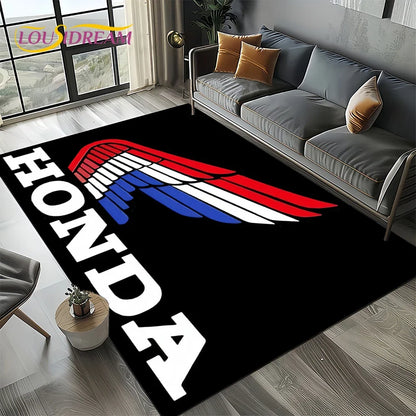 Racing Car H-HONDA HRC Motorcycle Carpet Rug for Living Room Bedroom Home Sofa Decoration,Kids Area Rug Non-slip Floor Mat Gift