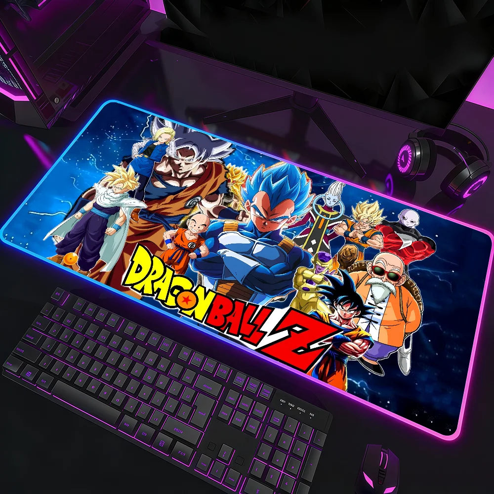 Anime D-DRAGON B-BALL Mouse Pad RGB LED Non-slip Desk Mat Rubber Gaming Accessories Large XXL Computer Office Keyboard Carpet