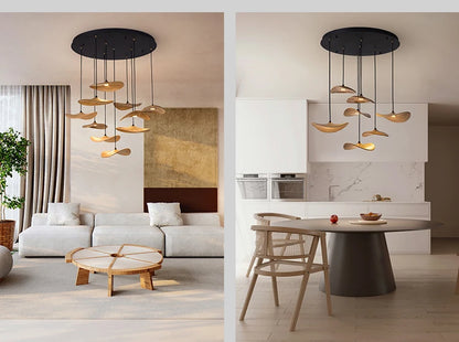 Designer Log Craft LED Ceiling Chandelier Living Room Tearoom Kitchen Table Lamps Bedroom Home Decoration Lighting Stair Lights