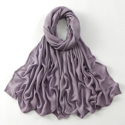 185*75cm Muslim Modal Hijab Rayon Cotton Shawls For Women Thin Plain Scarf Big Size Headscarf Islamic Turban Headband