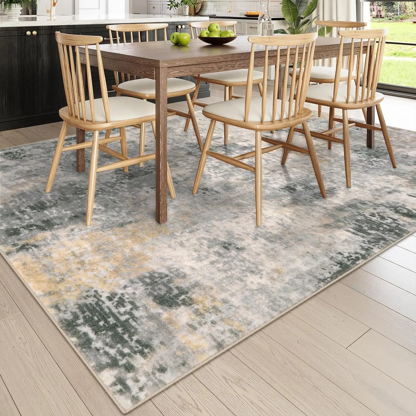 VIKAMA Crystal Pile Carpet Modern Abstract Living Room Kitchen Bathroom Entryway Washable Rugs Stain-resistant Large Mats