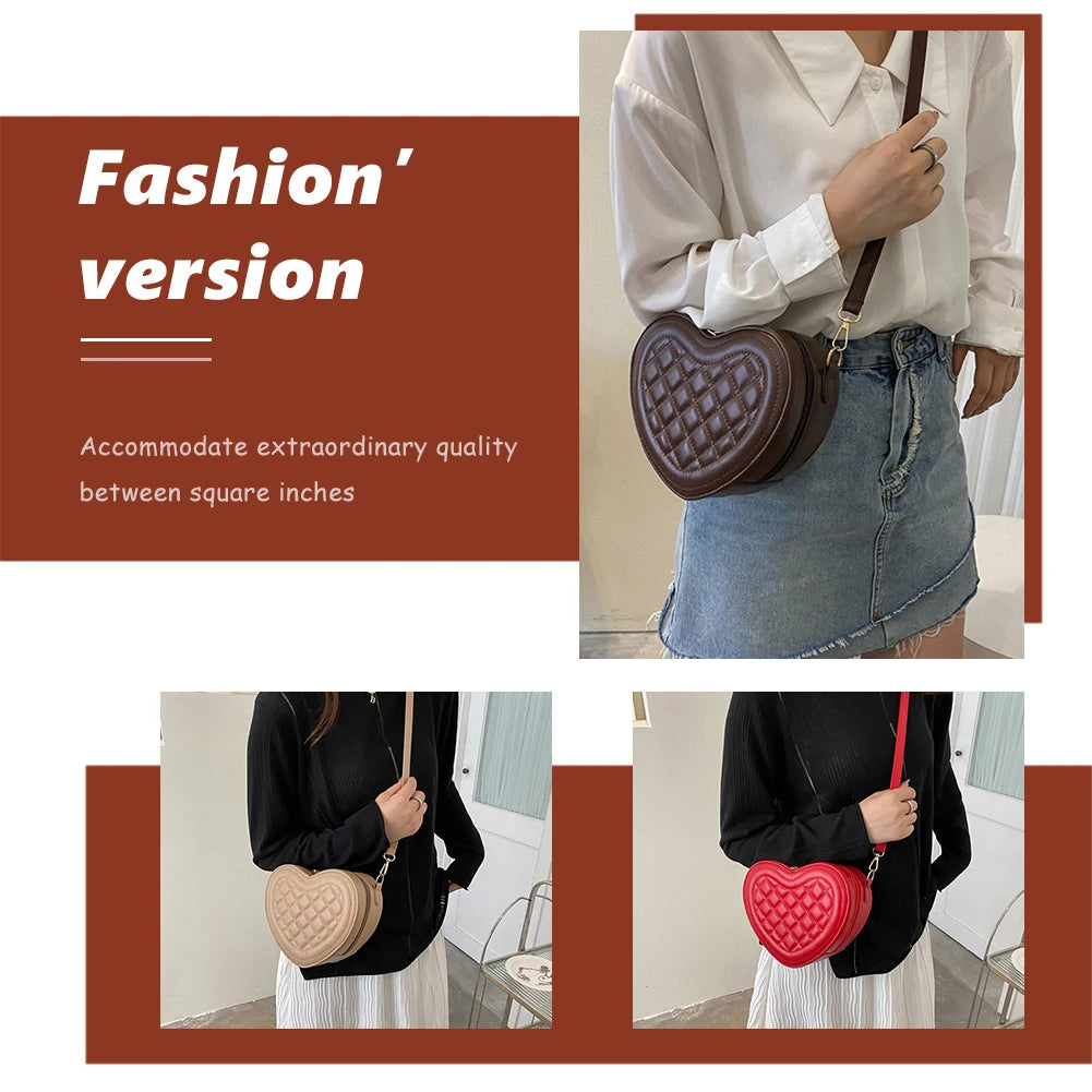 Luxury Love Shaped Shoulder Bag Small Handbags Designer Crossbody Bags Women Sling Purse Red Peach Heart Phone Bag Shoulder Bag
