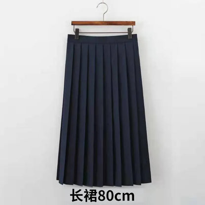 Summer pleated skirt set,sailor suit,student uniform set skirt,Japanese-style white three-book basic school uniform pleatedskirt