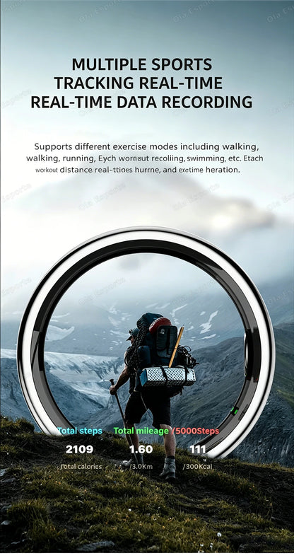 2026 New Smart Ring Bluetooth Heart Rate Body Temperature Monitor AI Health Analysis 5ATM Waterproof Sports Smartring Men Women