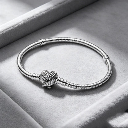 2026 Hot Selling 925 Silver Heart Shaped Buckle Snake Chain Sparkling Zircon Original Bracelet Women Fashionable Luxury Jewelry