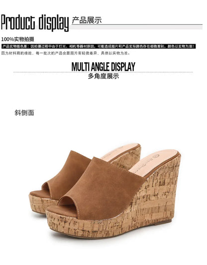 11CM Super High Heels Platform Sandals Women Wedges Open Toe Shoes Ladies Summer Slip On Slippers Beach Slides Femmes Sandalias