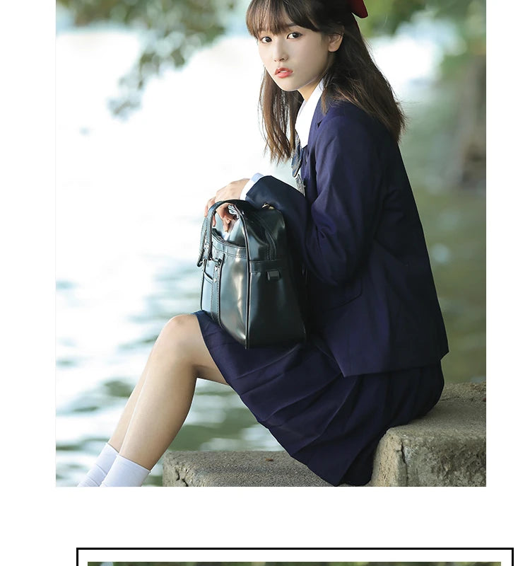 University School Girl Blazer Winter School Uniform Navy Coat Japanese High School Uniforms Suit Girl Students Jacket Seifuku