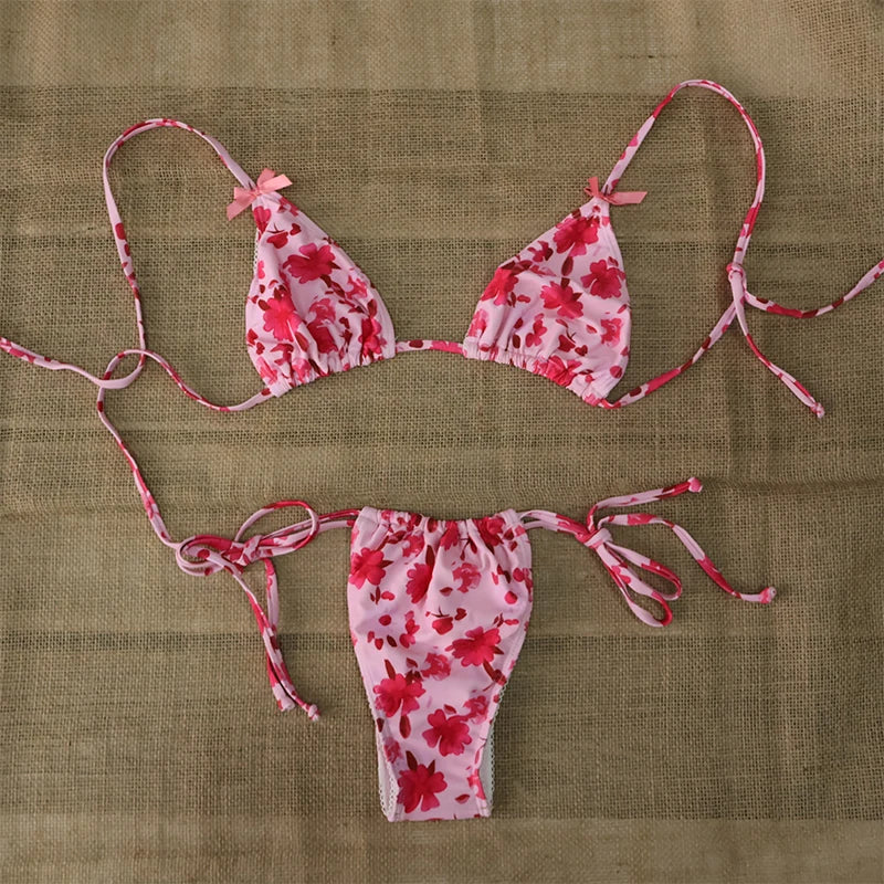 Micro Bikini Push Up Women Swimsuits 2025 Sexy Female Swimwear Brazilian Bikini Set Thong Biquini Swim Suits Print Beachwear