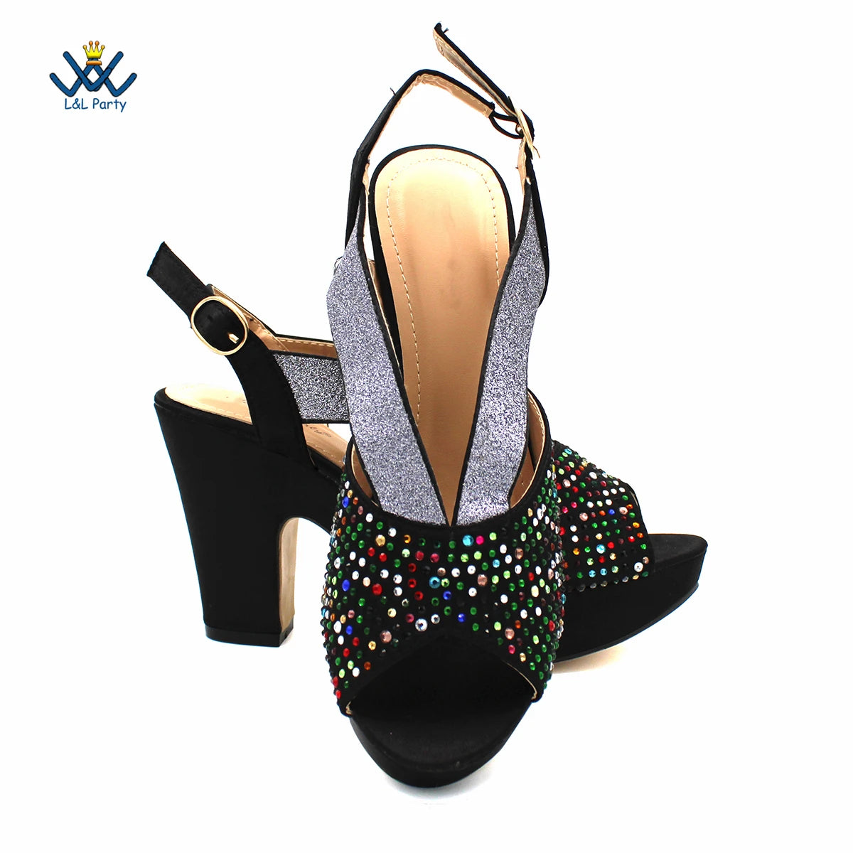 Fashionable Italian Mature Style African Sets Black Color Nigerian Shoes Matching Bags for Royal Wedding Party