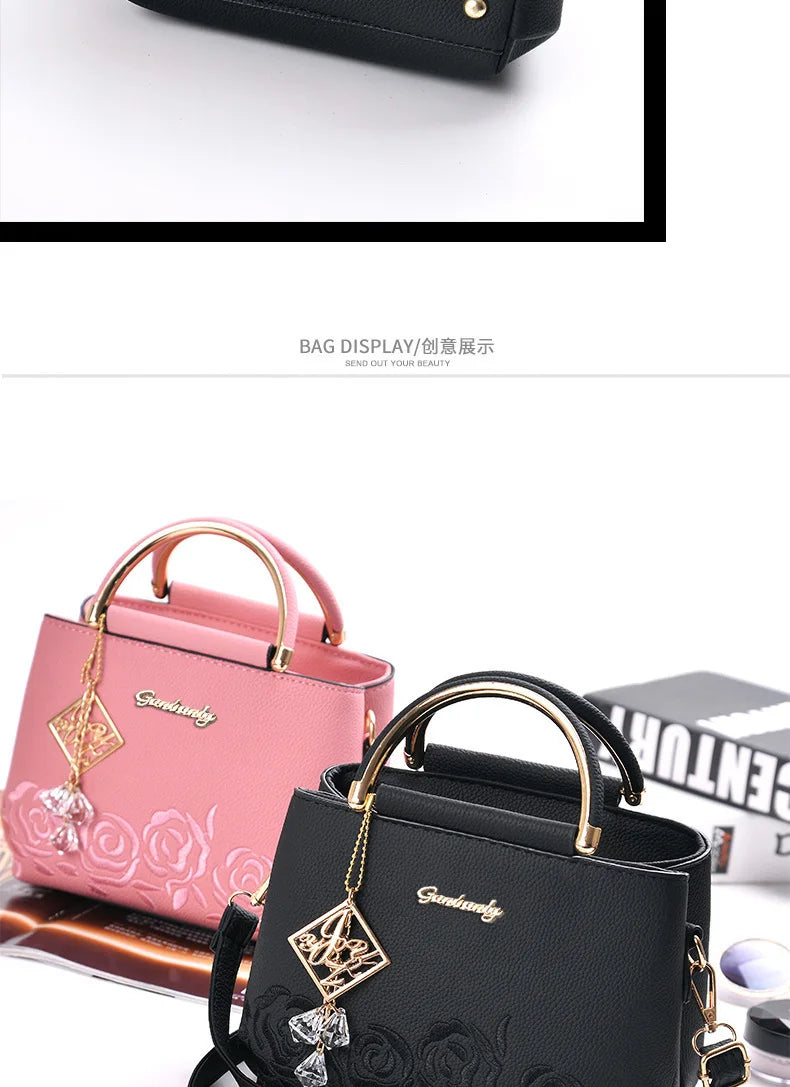 Fashion Brand Women's Bags New Embroidered Handbag Exquisite Ladies Shopping Crossbody Shoulder Bag Tote Bag Small Square Bag