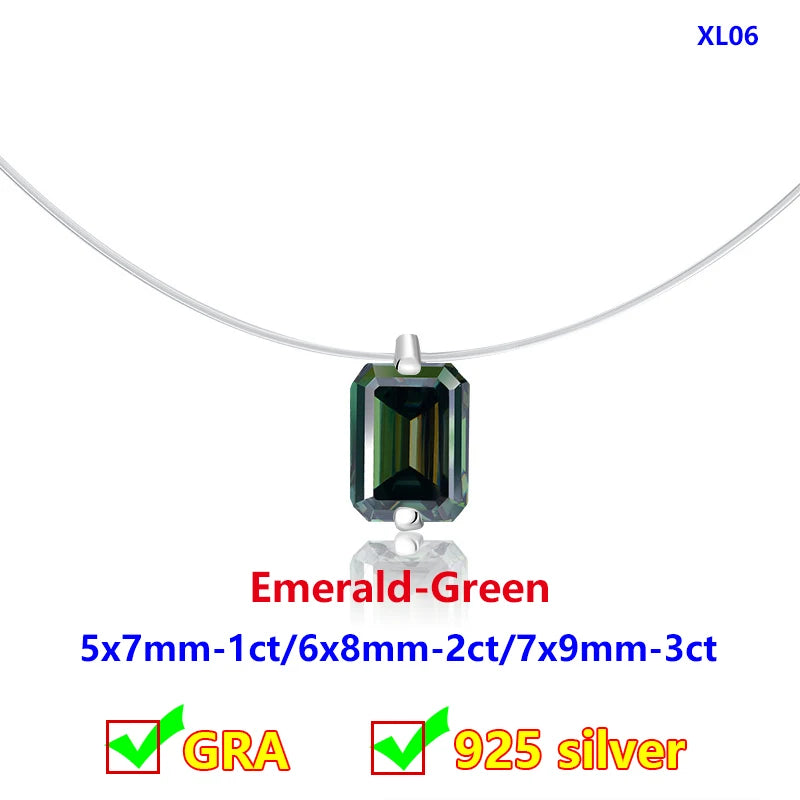 Moissanite Transparent Fishing Line for Women Mermaid Tears Necklace Creative Women's Moissanite Diamond Clavicle Chain