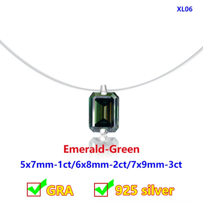 Moissanite Transparent Fishing Line for Women Mermaid Tears Necklace Creative Women's Moissanite Diamond Clavicle Chain