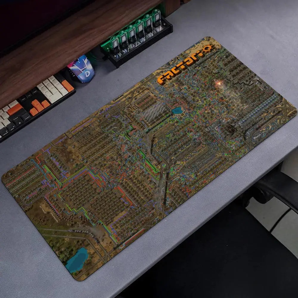 Factorio Mouse Pad Popular Large Gamer XXL KeyboardMat Oni MouseMat 900X400MM Rubber Desk Mat Gaming Mousepad